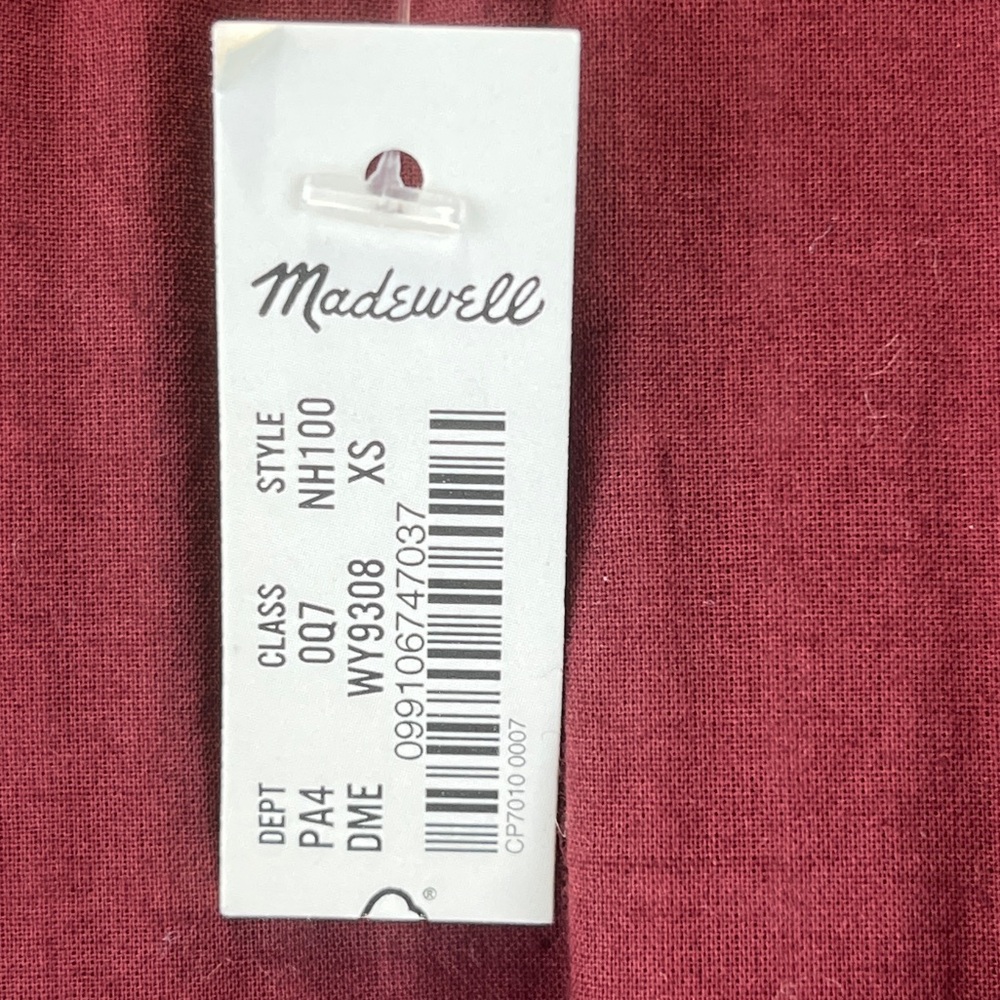 NEW Madewell Seersucker Wrap Mini Dress in Dark Merlot StripSz XS NWT - Picture 12 of 15